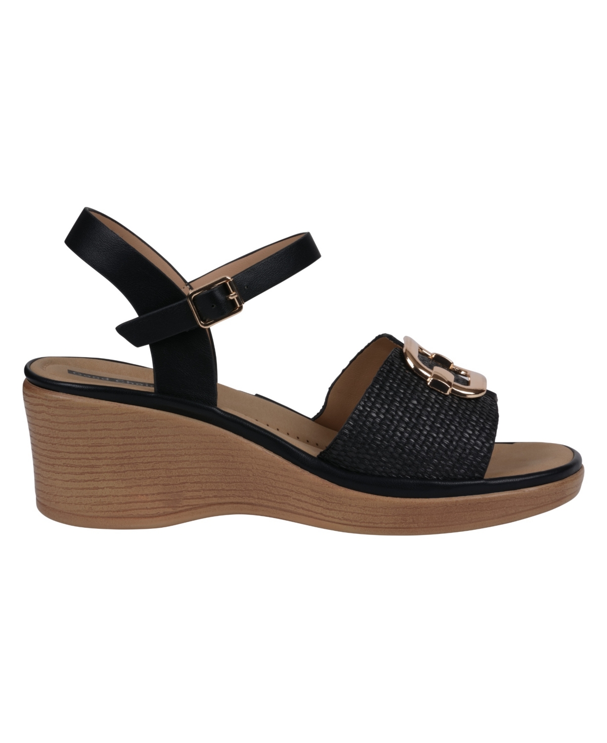 Gc Shoes Fia Buckle Wedge Sandal In Black