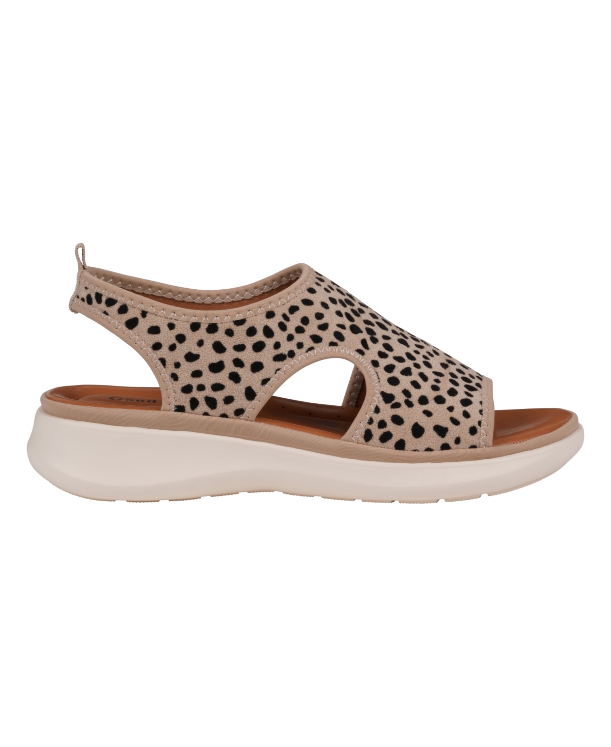 Gc Shoes Women's Romy Stretch Lycra Wedge Sandals In Leopard