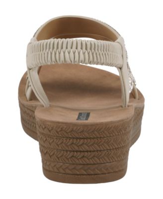 Women's Ruby Embellished Cross Strap Wedge Sandals