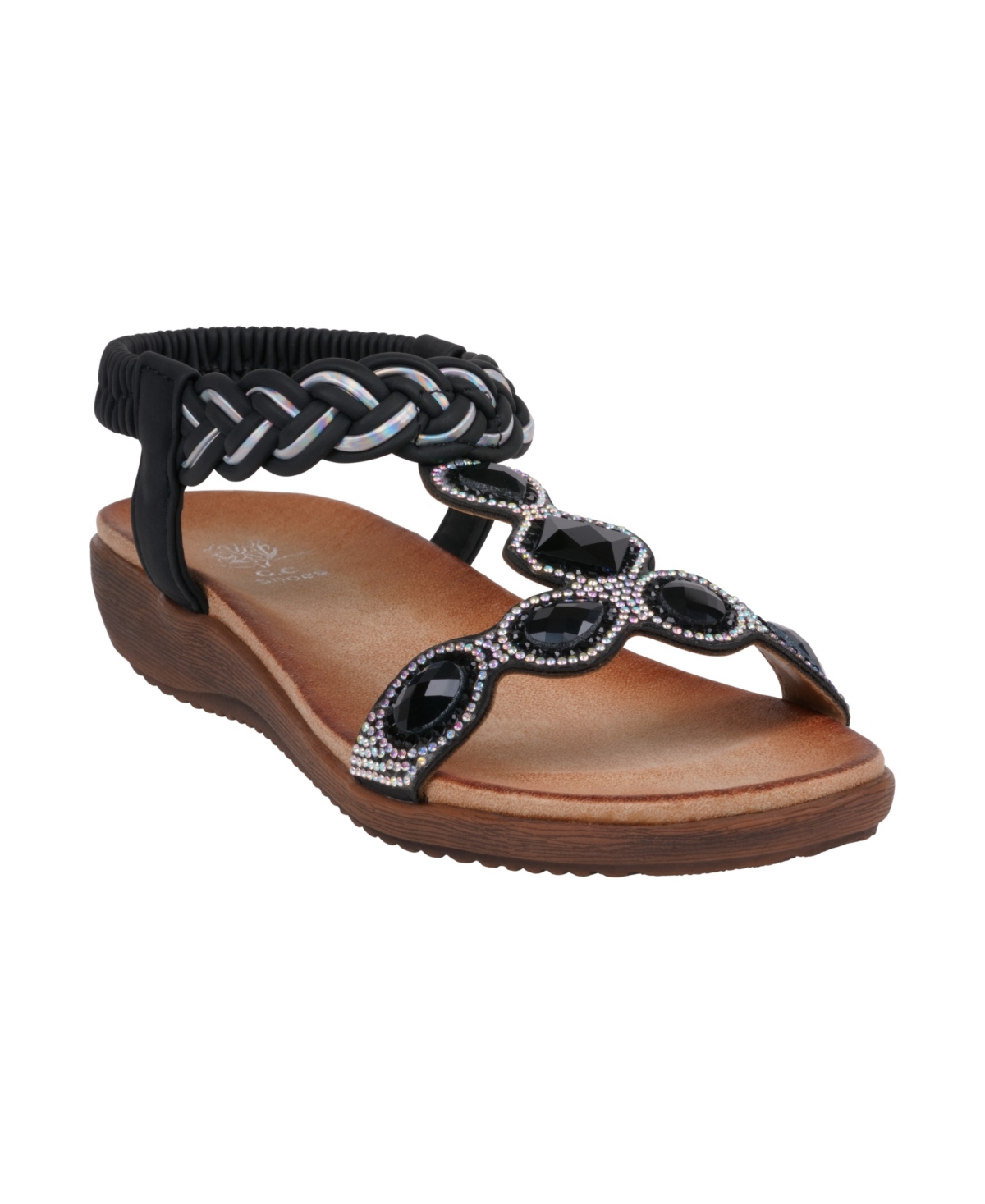 Women's Victoria Jeweled Flat Sandals - Tan