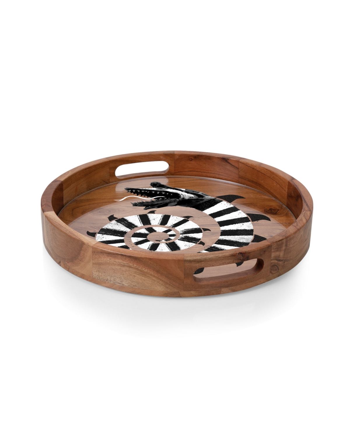 Toscana Beetlejuice Sandworm Barista Serving Tray With Glass Insert In Brown