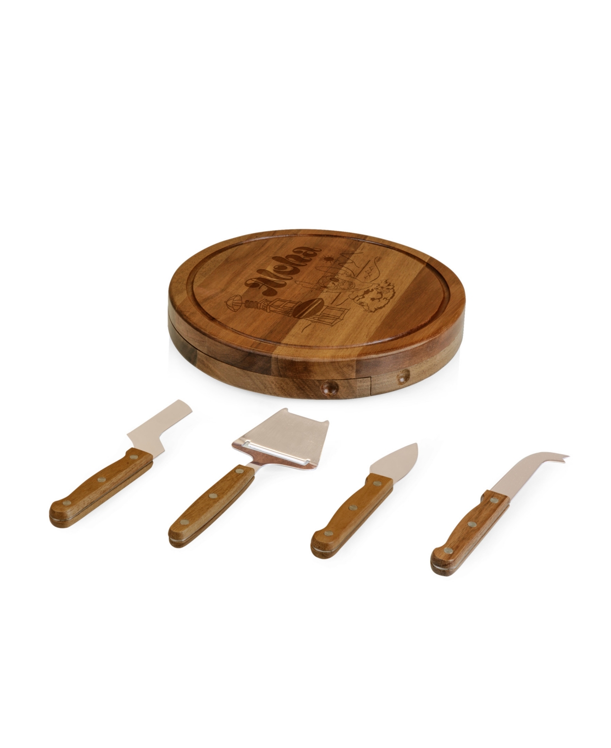 Toscana Disney Lilo Stitch Acacia Circo Cheese Cutting Board And Tools Set In Brown