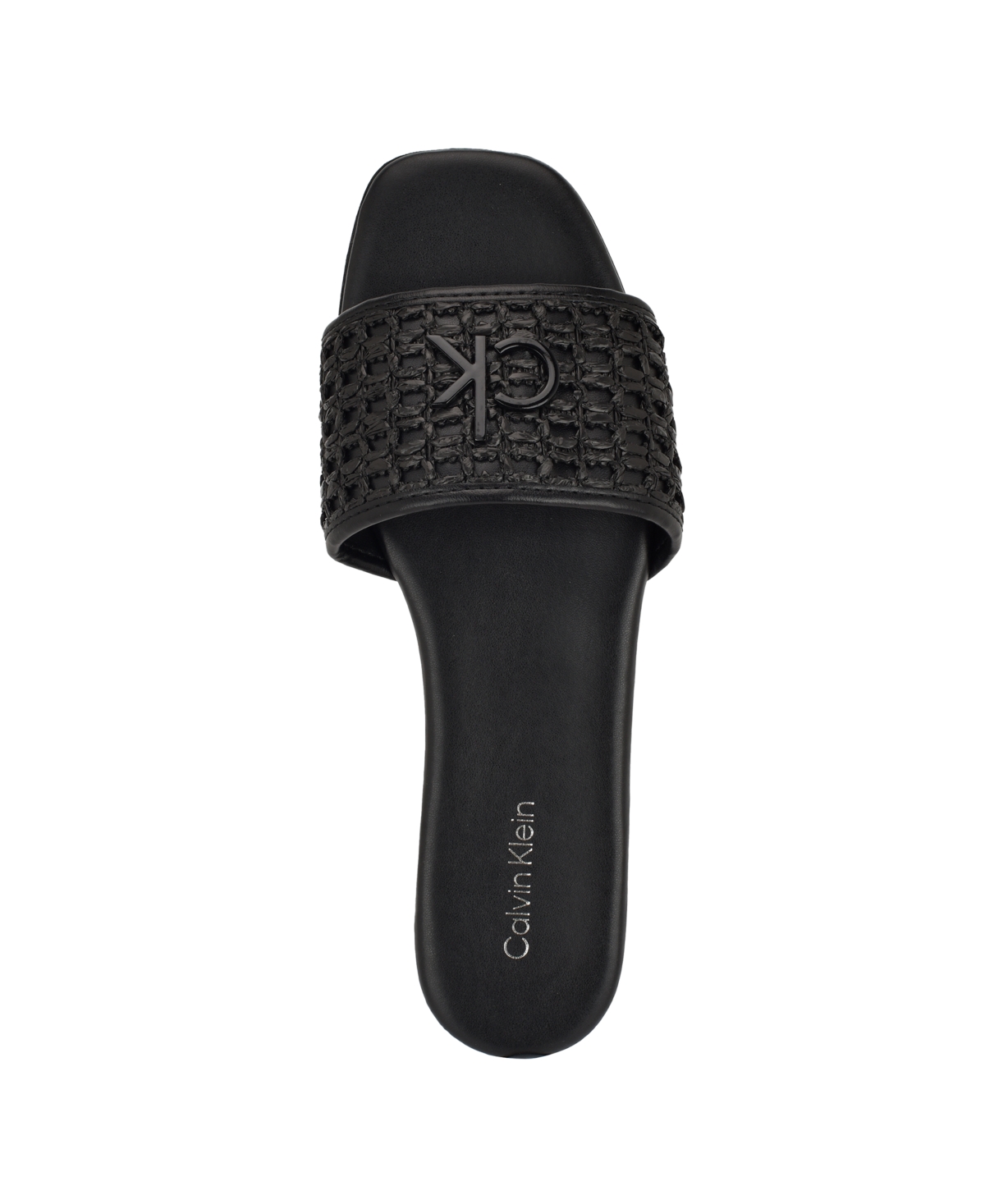 Calvin Klein Women's Yolla Single Band Flat Slip-on Sandals In Black