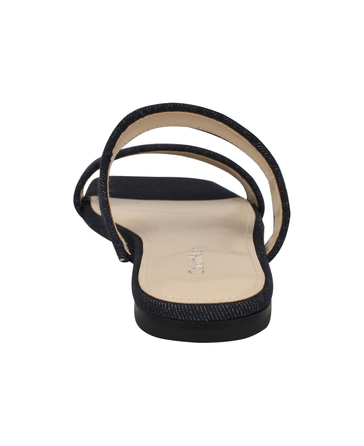 Calvin Klein Felisa Two-strap Sandal In Dark Blue Denim