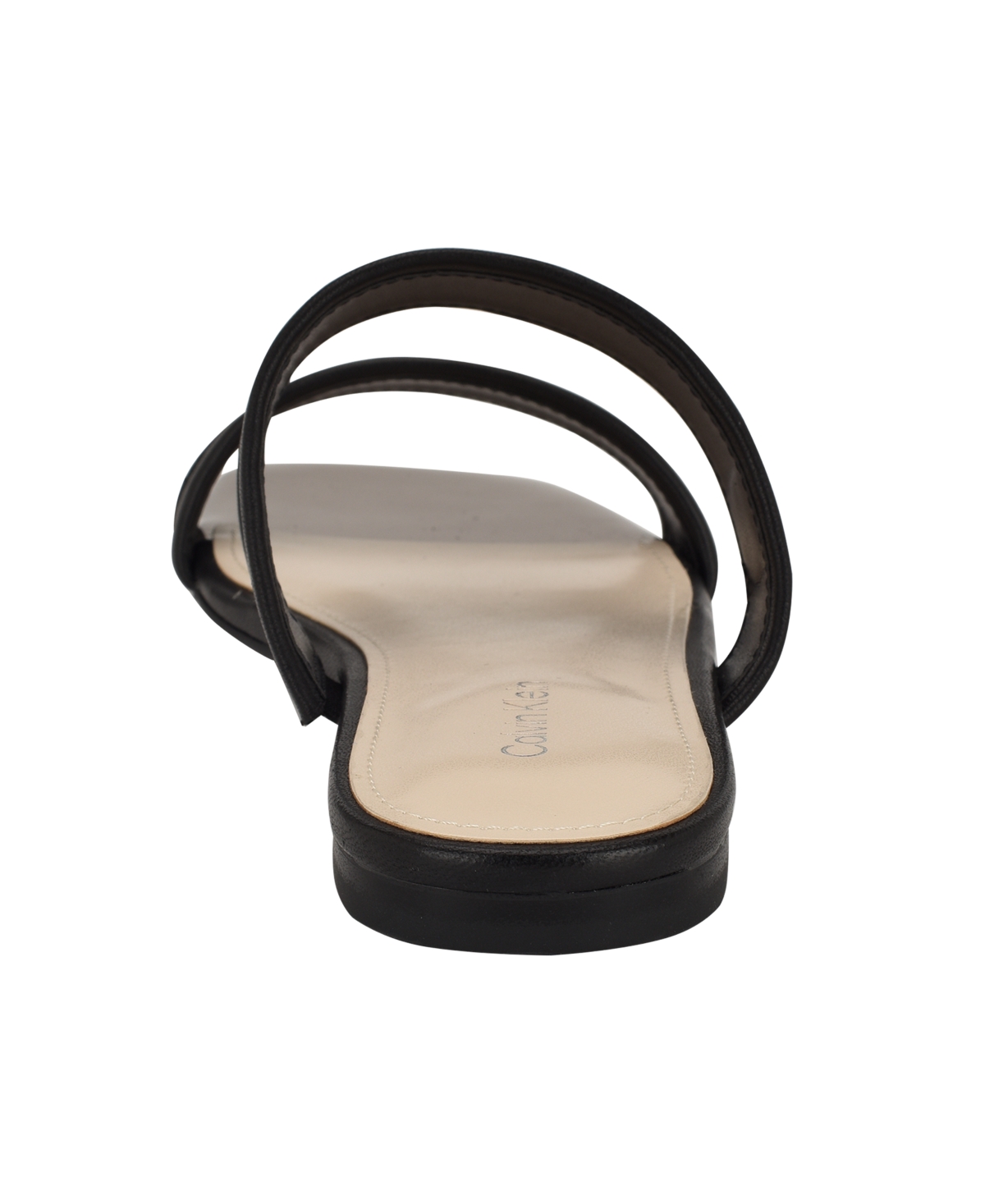 Calvin Klein Felisa Two-strap Sandal In Black Leather