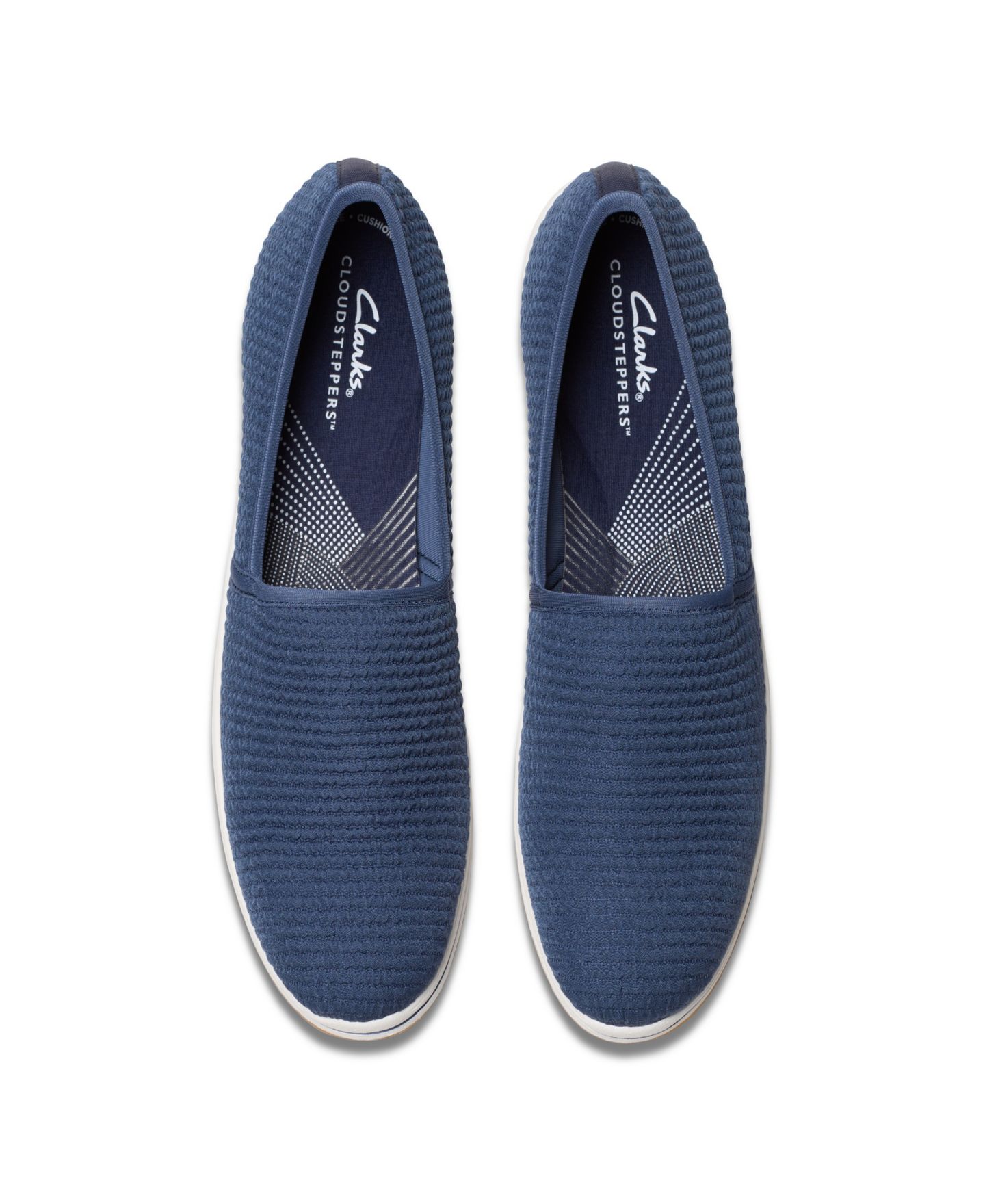 Обувь Clarks Cloudsteppers Women's Breeze Stretch Slip-On Shoes, цвет: Тёмно-синий — фото 7