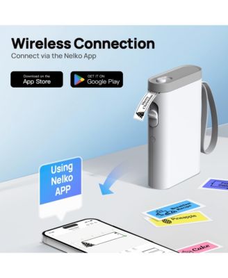 P21-A Label Maker Machine with Tape, Label Printer Thermal Mini Label Makers with Built-in Cutter and Multiple Templates, Portable Printers for School, Office and Home Use, White