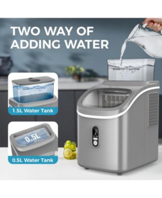 30Lbs/Day Home Portable Cube Ice Maker Includes Ice Scoop and Basket, Grey