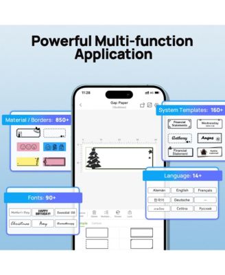 P21-A Label Maker Machine with Tape, Label Printer Thermal Mini Label Makers with Built-in Cutter and Multiple Templates, Portable Printers for School, Office and Home Use, White