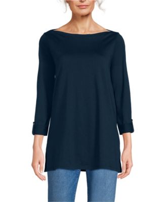 Women's Supima Cotton Adjustable 3/4 Sleeve Boatneck Tunic