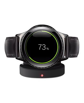 Samsung - Gear S2 classic Smart Watch with 40mm Black Steel Case & Black Leather Strap SMR7320ZKAXAR