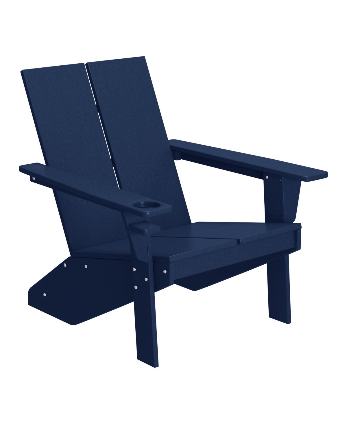 Outdoor Hdpe Modern Adirondack Chair with Folding Patio Ottoman and Cup Holder