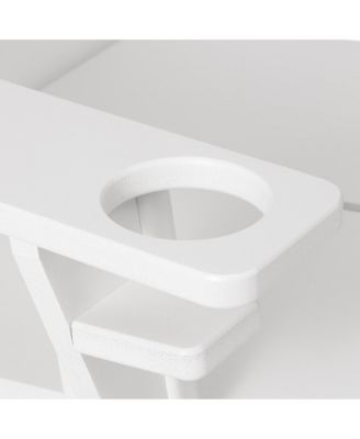 Outdoor HDPE Modern Adirondack Chair with Folding Patio Ottoman and Cup Holder