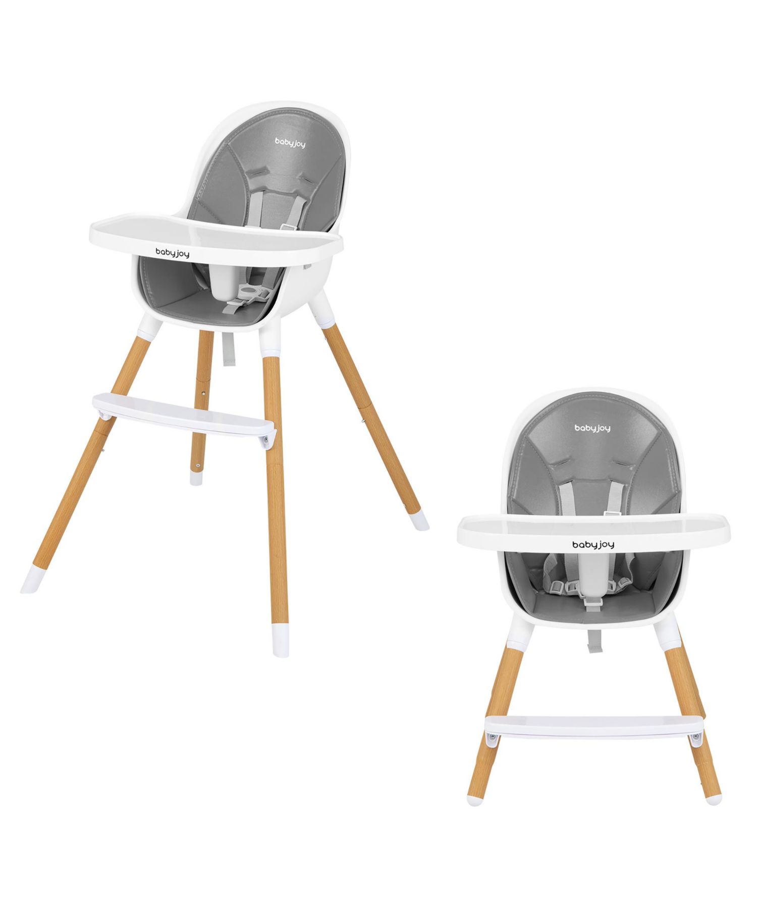 Kids 4-in-1 Convertible High Chair Feeding Chair with Adjustable Tray