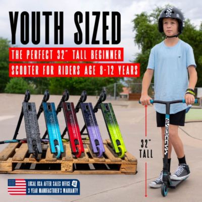Pro Stunt Scooter for Kids Ages 8 - 12 – Lightweight Durable Trick Scooter for Skatepark and Street – MG3 - Blue
