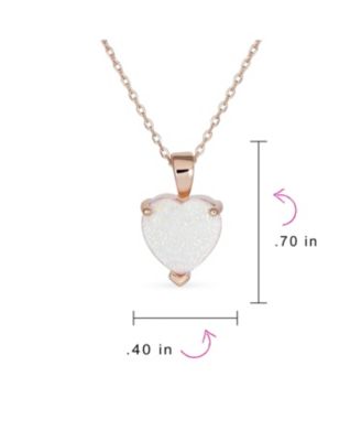 Romantic Necklace Opal Heart Pendant Rose Gold Plated Sterling Silver