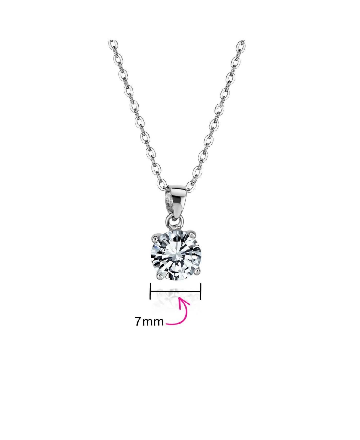 Bling Jewelry Round Cz Solitaire Pendant Necklace in Sterling Silver