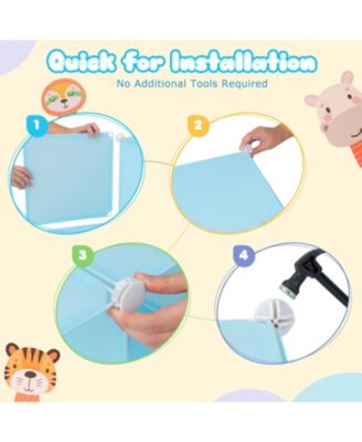 8-Cube Kids Wardrobe Closet with Clothes Hanging Section and Doors