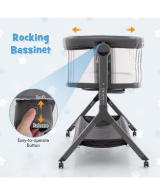 Kids Height Adjustable Bedside Sleeper with Storage Bag and Soft Mattress