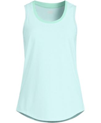 Plus Size Sleeveless Power Performance Scoop Neck Curved Hem Tunic Tank