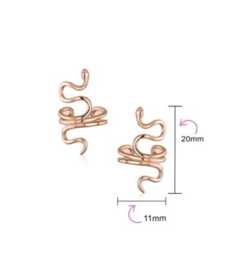 Helix Climber Crawler Snake Serpent Clip On Wrap Wire Cartilage Lobe Ear Cuff Earrings .925 Sterling Silver