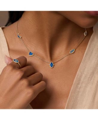 Soothing Serenity Blue Opal Multi Symbol Necklace