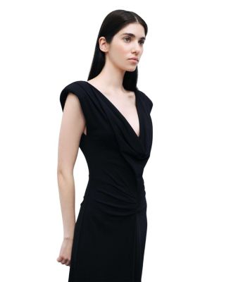 Women's Padded Shoulder Maxi Dress