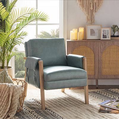 Olivia Farmhouse Armchair with Solid Wood Frame