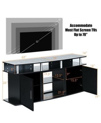 63 Inch TV Entertainment Console Center with 2 Cabinets