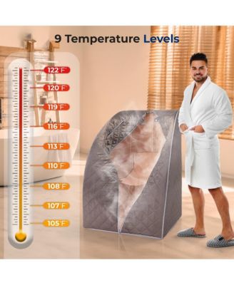 Compact & Portable Steam Sauna - One-Person Detox & Relaxation Tent (Gray