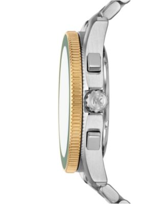 Men's Maritime Chronograph Silver-Tone Stainless Steel Watch, 45mm