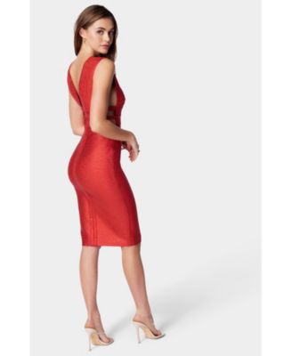 Women's Plunge Metallic Dress