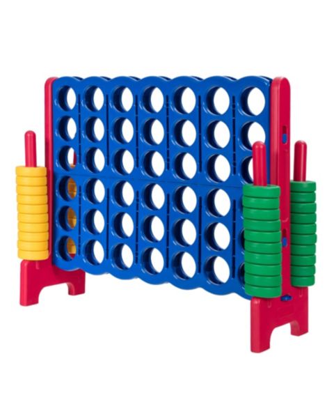 Детские игрушки Gymax Jumbo 4-to-Score Game Set 4 in A Row Kids Adults w/ 42 Jumbo Rings, цвет: Жёлтый