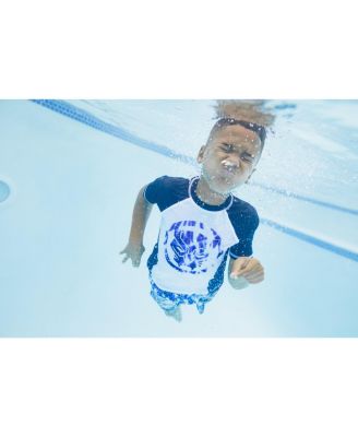 Little Boys Spider-Man Captain America Hulk Iron Man Pullover Rash Guard & Swim Trunks Outfit Set to