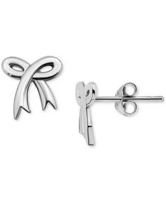 Bow Polished Stud Earrings 18k Gold-Plated Sterling Silver (Also in Sterling Silver)
