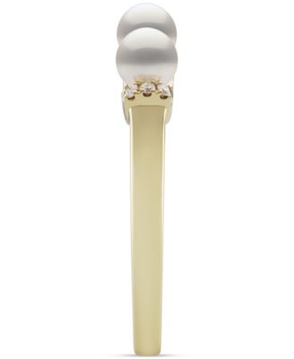 Cultured Freshwater Pearl (4-5mm) & Diamond (1/10 ct. t.w.) Ring in 10k Gold