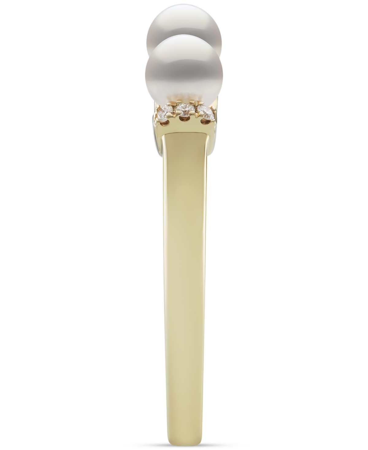 Belle De Mer Cultured Freshwater Pearl (4-5mm) & Diamond (1/10 Ct. T.w.) Ring In 10k Gold