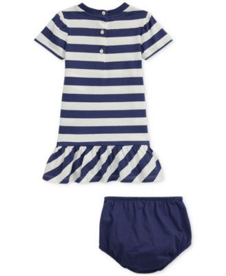 Baby Girl Striped Polo Bear Dress