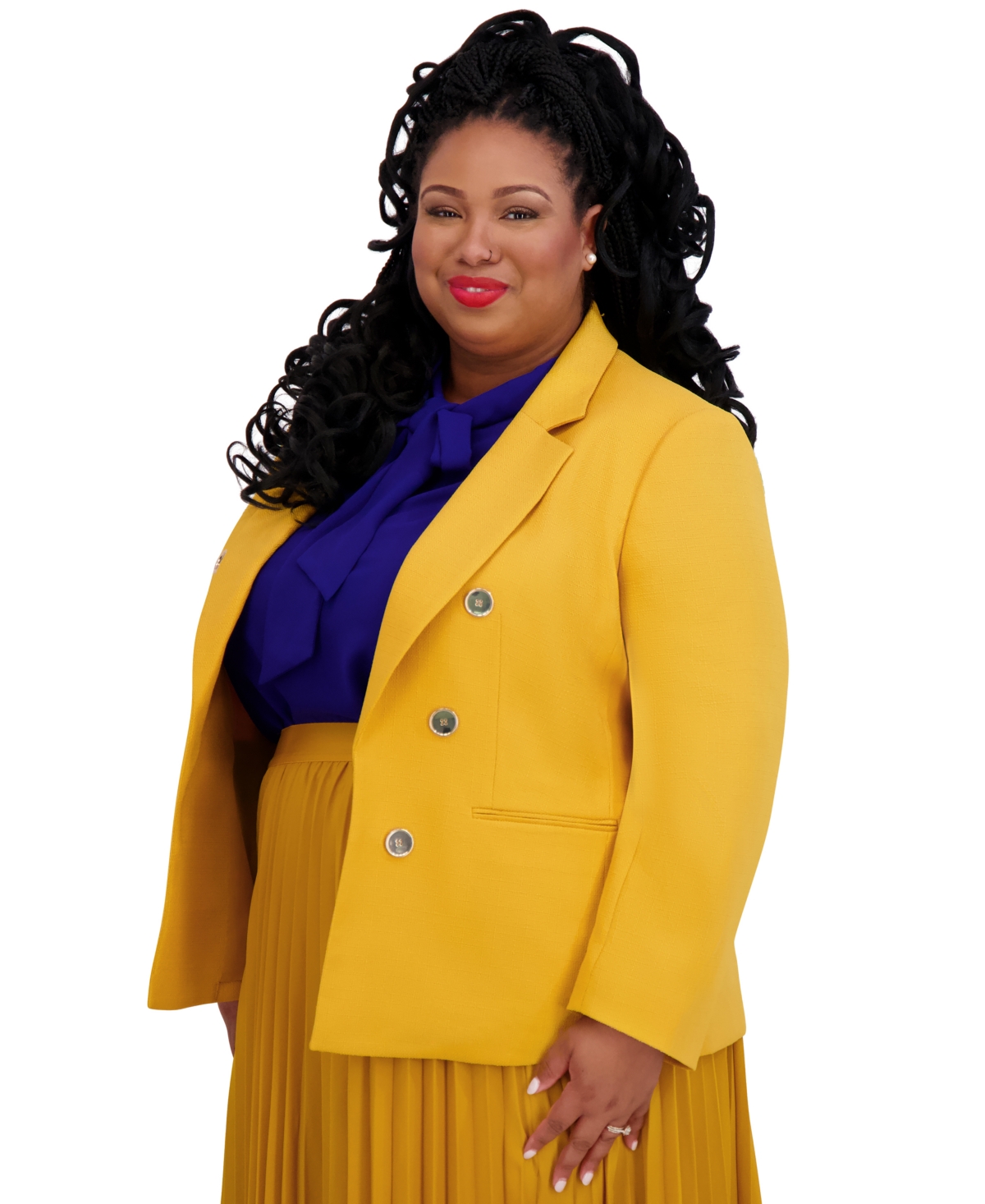 Kasper Women's Faux Double-breasted Blazer, Regular & Plus Sizes In Gold Signature