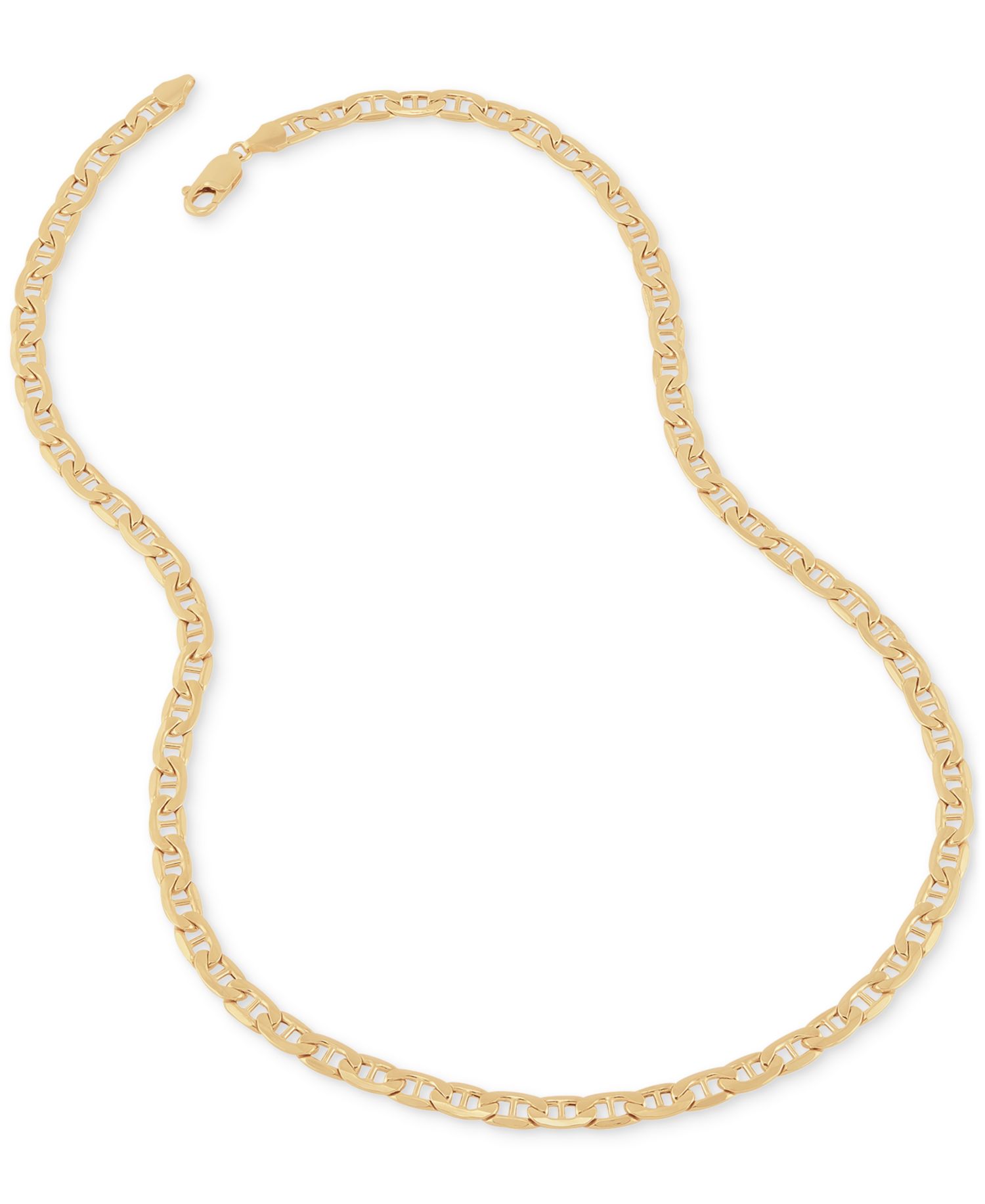 Lightweight Polished Mariner Link Chain Necklace Collection in 14k Gold (5.5MM)