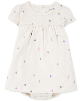 Baby Girls Cotton Bodysuit Dress & Cardigan, 2 Piece Set