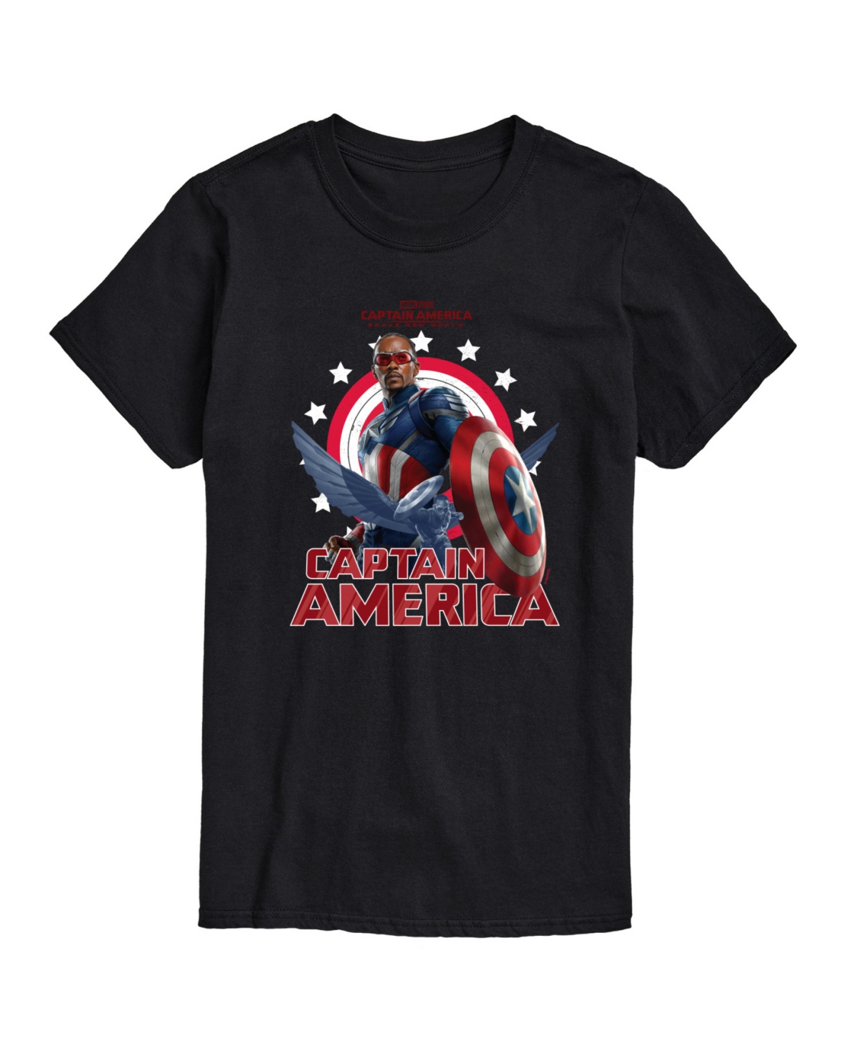 Airwaves Men's Captain America Brave New World Short Sleeve T-shirt In Black