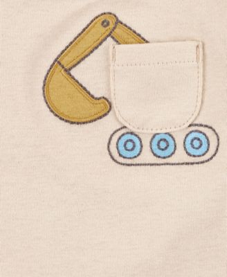 Baby Boys Short-Sleeve Construction Bodysuits, 5 Pack