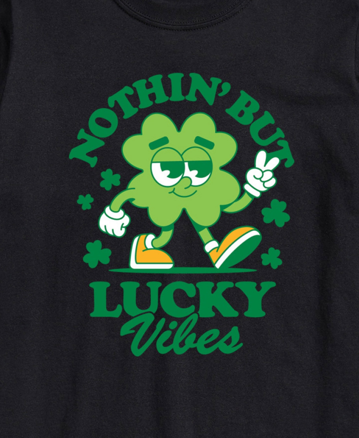 Airwaves Men's St Patrick's Nothin' But Lucky Vibes Short Sleeve T-shirt In Black