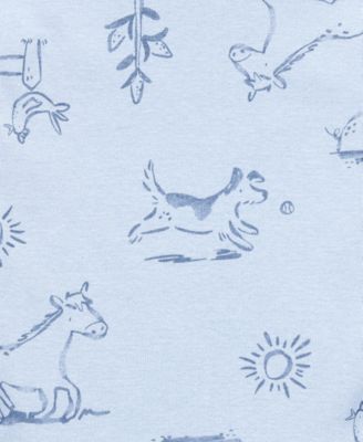 Baby 5-Pk. Cotton Dog-Print Short-Sleeve Bodysuits