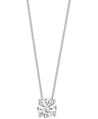 Diamond Solitaire 18" Pendant Necklace (1 ct. t.w.) in 14k White Gold