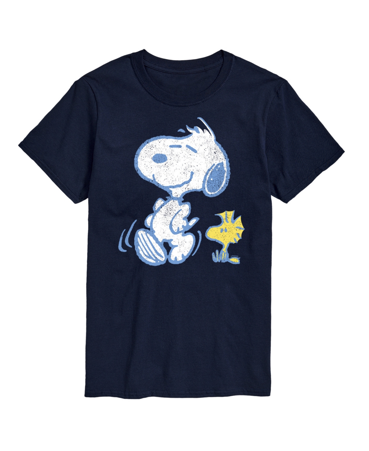 Airwaves Men's Peanuts Snoopy Woodstock Short Sleeve T-shirt In Blue