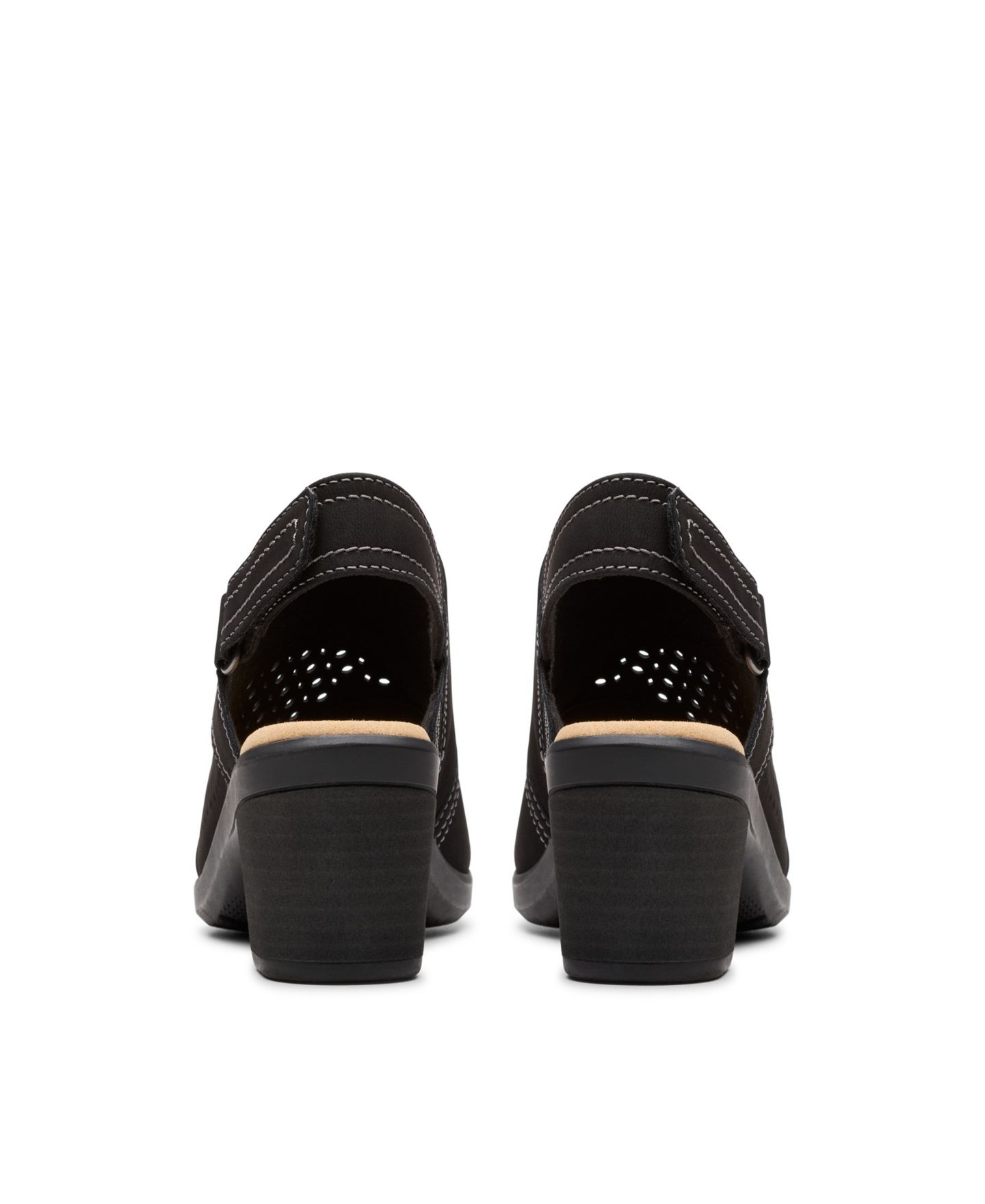Женские сандалии Clarks Collection Emily2 Mist Block Heel, цвет: Чёрный нубуковый — фото 3