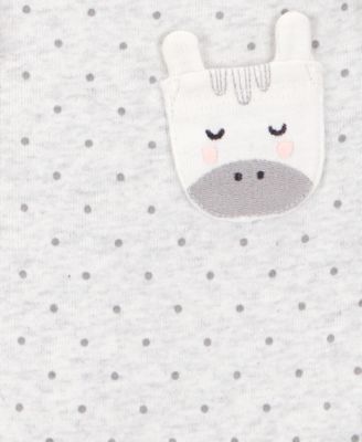 Baby Girl Printed Animal Short-Sleeve Bodysuits, 5 Pack