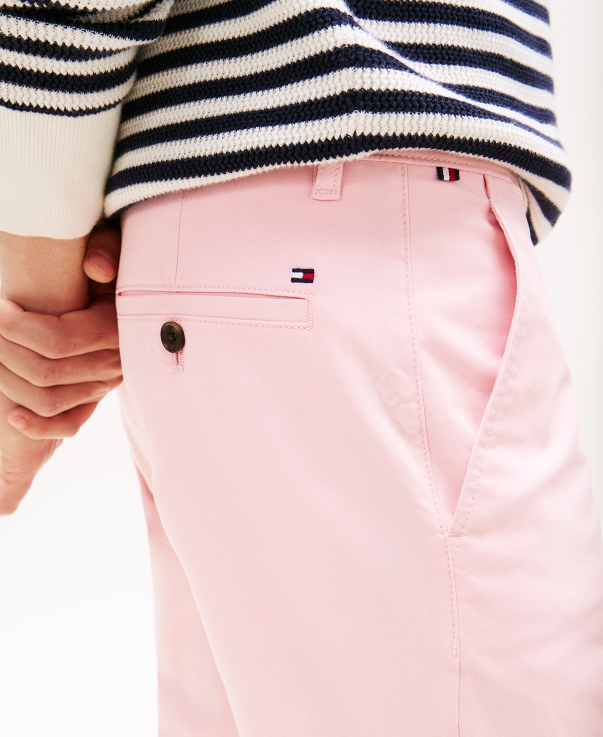 Shop Tommy Hilfiger Men's Th Flex Stretch Slim-fit Chino Pants In Pink Shade